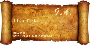 Ilia Alda névjegykártya